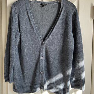 Worn twice!  Talbots Womens Lightweight Cardigan Cornflower Blue   Size L